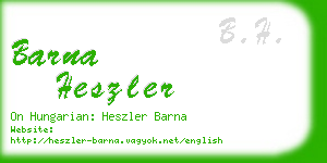 barna heszler business card